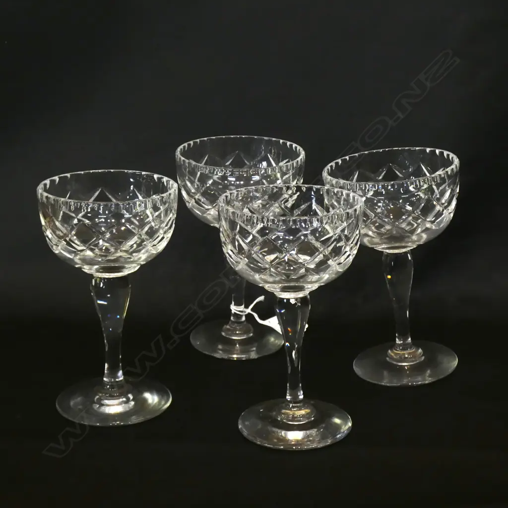 FOUR CUT CRYSTAL CHAMPAGNE GLASSES H. 140MM Image 1++