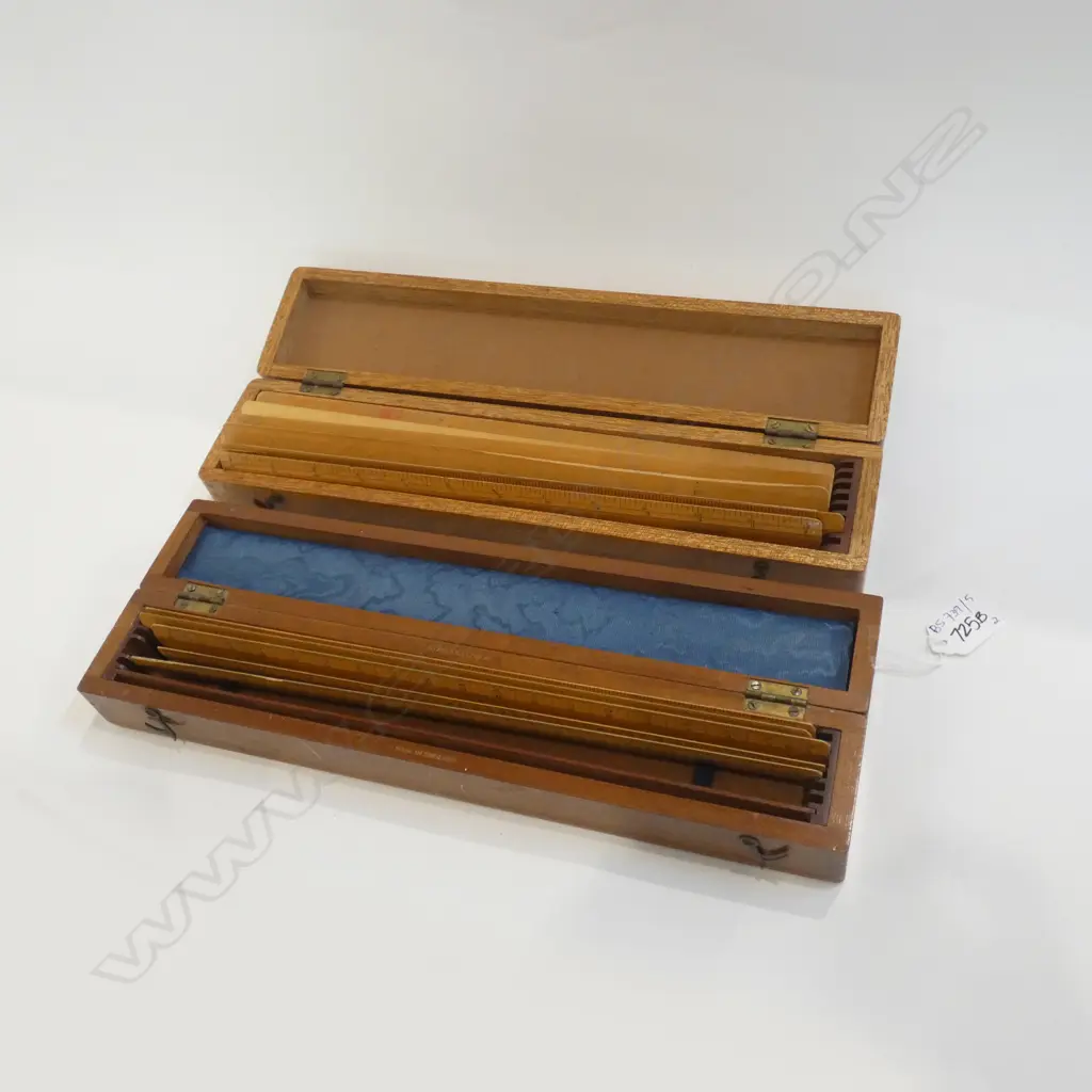 2 BOXES VINTAGE WOODEN STANLEY RULERS Image 1++