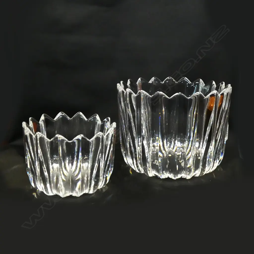 2 ORREFORS CRYSTAL BOWLS H. 180 DIA 225 MM Image 1++