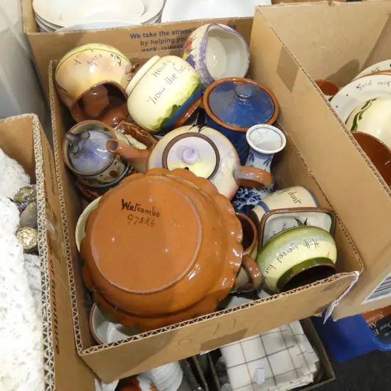 BOX LOT ASST CHINA; ROYAL DOULTON; TORQUAY MOTTO WARE / MALING ETC