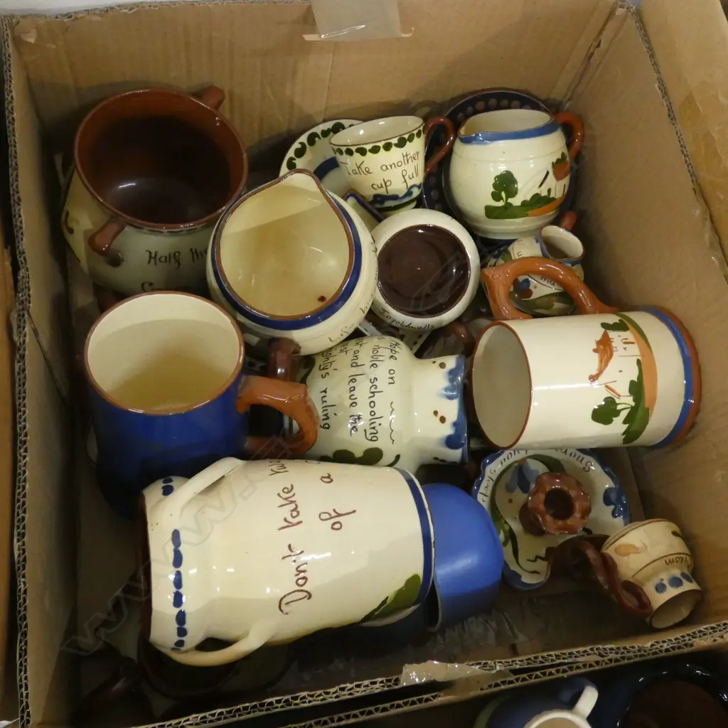 BIG BOX LOT ASST TORQUAY MOTTO WARE - JUGS / DISHES / CUPS ETC.. Image 1++