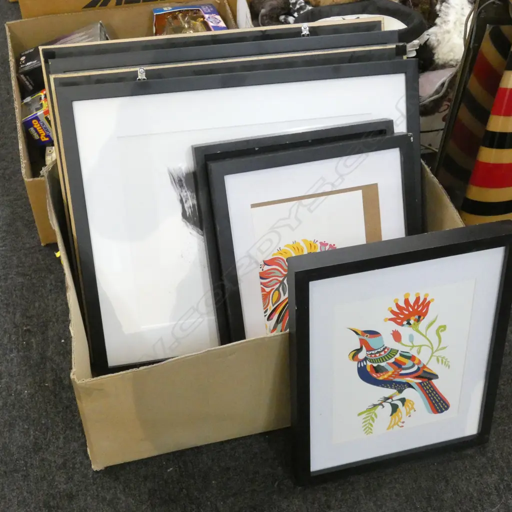 BOX LOT ASST. FRAMED ART PRINTS Image 1++