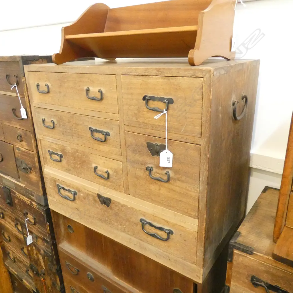 OLD JAPANESE SMALL COLLECTOR'S CHEST 6 DRAWER Image 1++