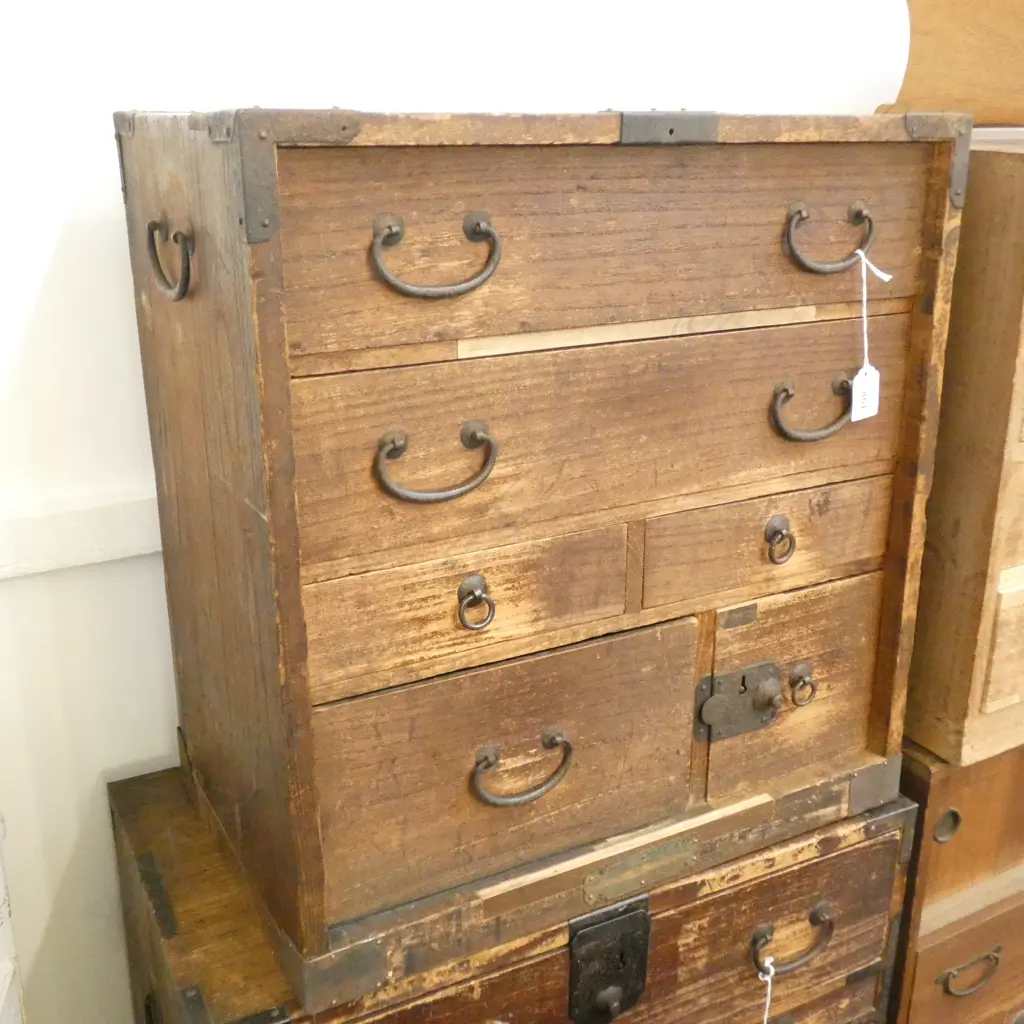 OLD JAPANESE SMALL COLLECTOR'S CHEST 6 DRAWER H.600mm Image 1++