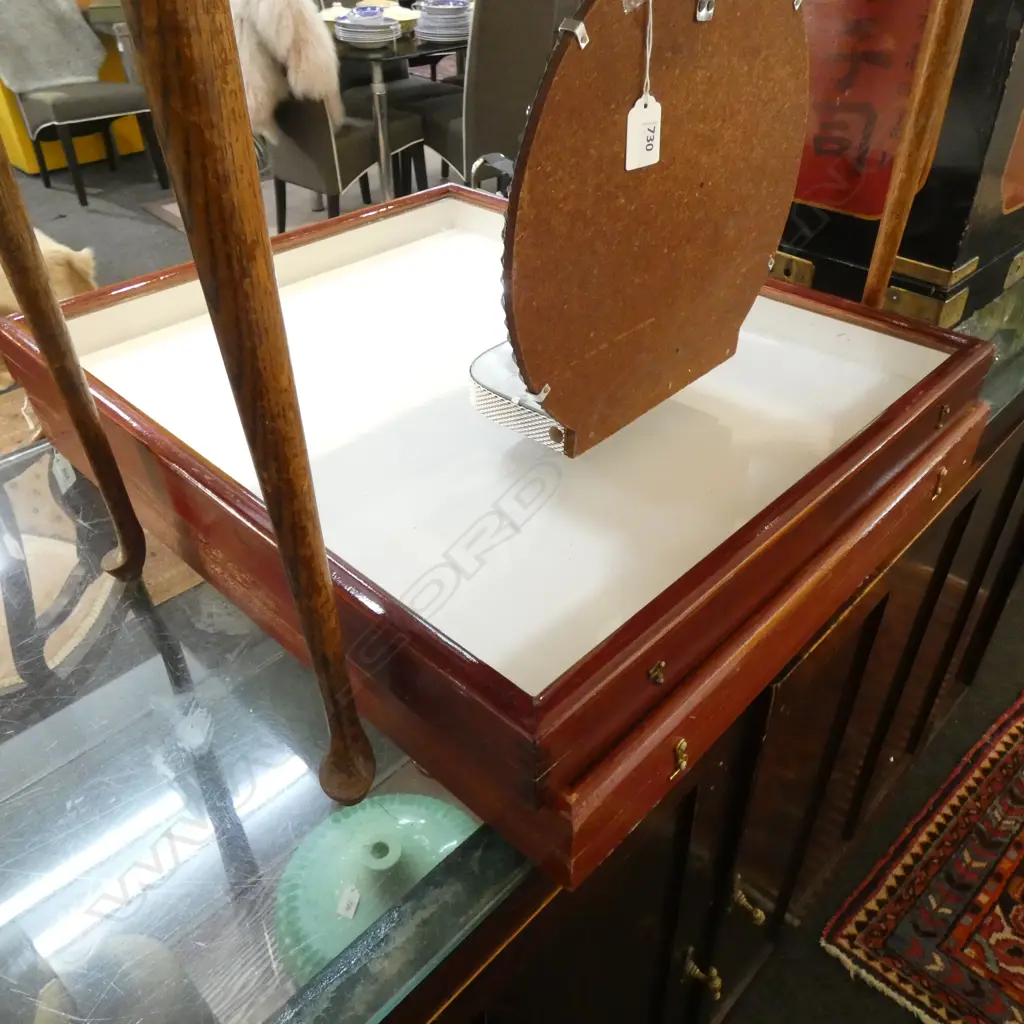 2 WOOD FRAMED GLAZED DISPLAY CASES EX. TE PAPA... Image 1++