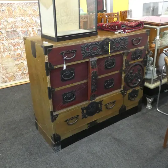 VINTAGE JAPANESE TANSU CHEST...