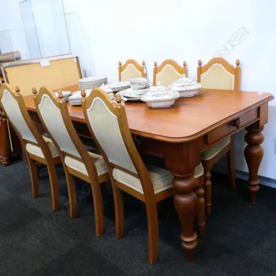 KAURI COLONIAL STYLE DINING TABLE & 6 CHAIRS...
