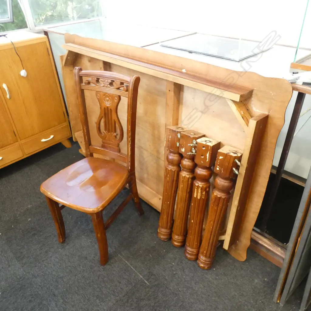 INLAID DINING TABLE & 6 CHAIRS AF Image 1++