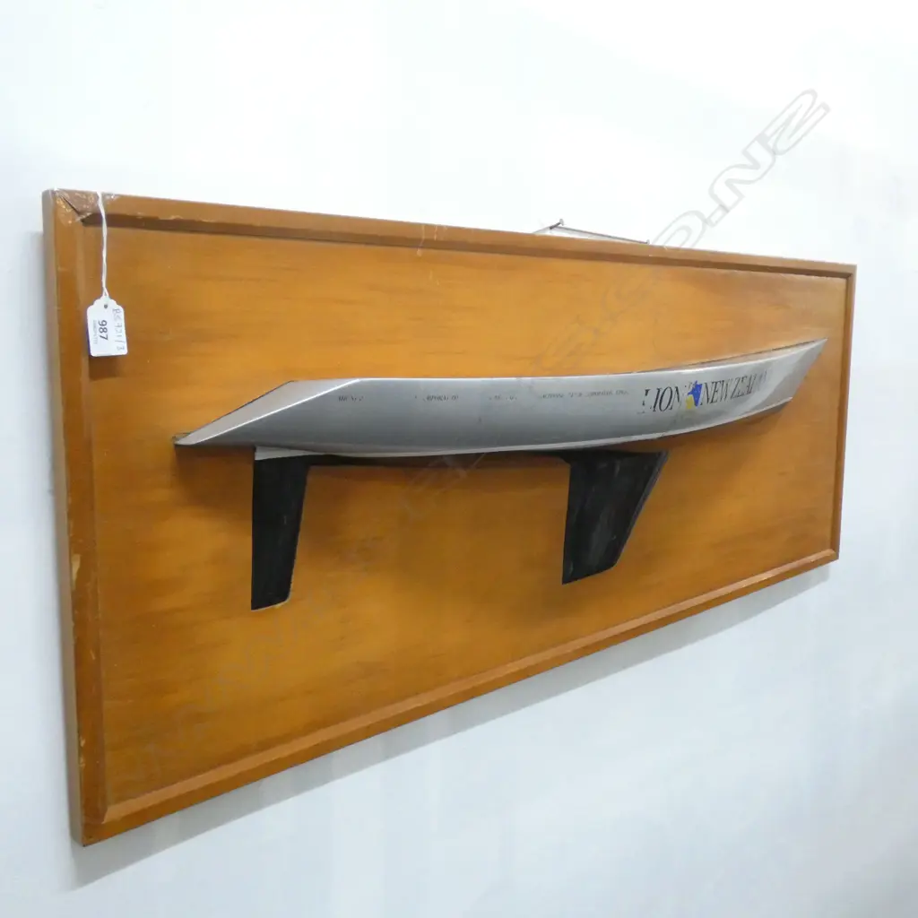 LION NZ MOUNTED WOODEN HALF BOAT HULL 420x1125mm overall A/F Image 1++