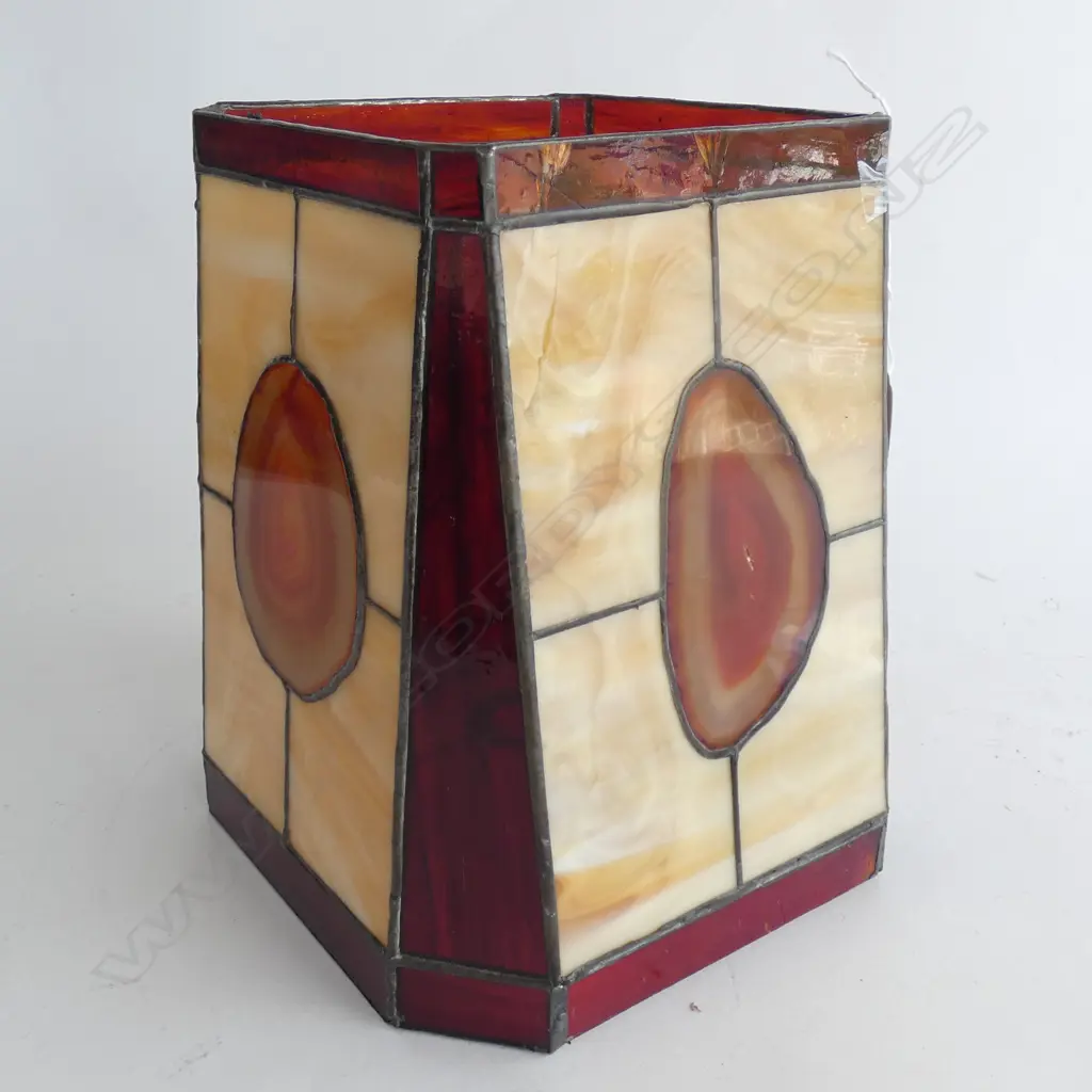 AGATE & LEAD LIGHT SQUARE LAMP SHADE H.275mm Image 1++