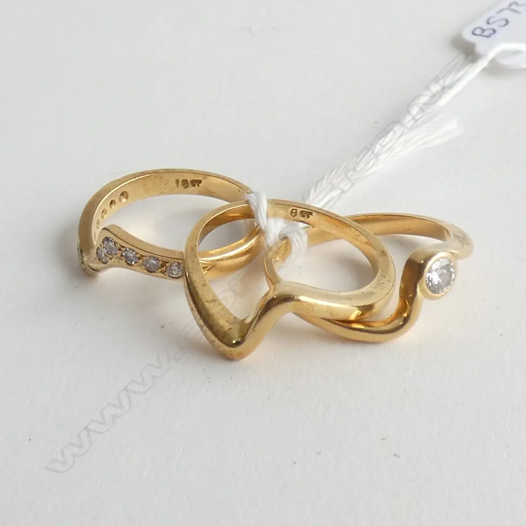 3X 18CT YG DIAMOND SET RINGS Image 1++