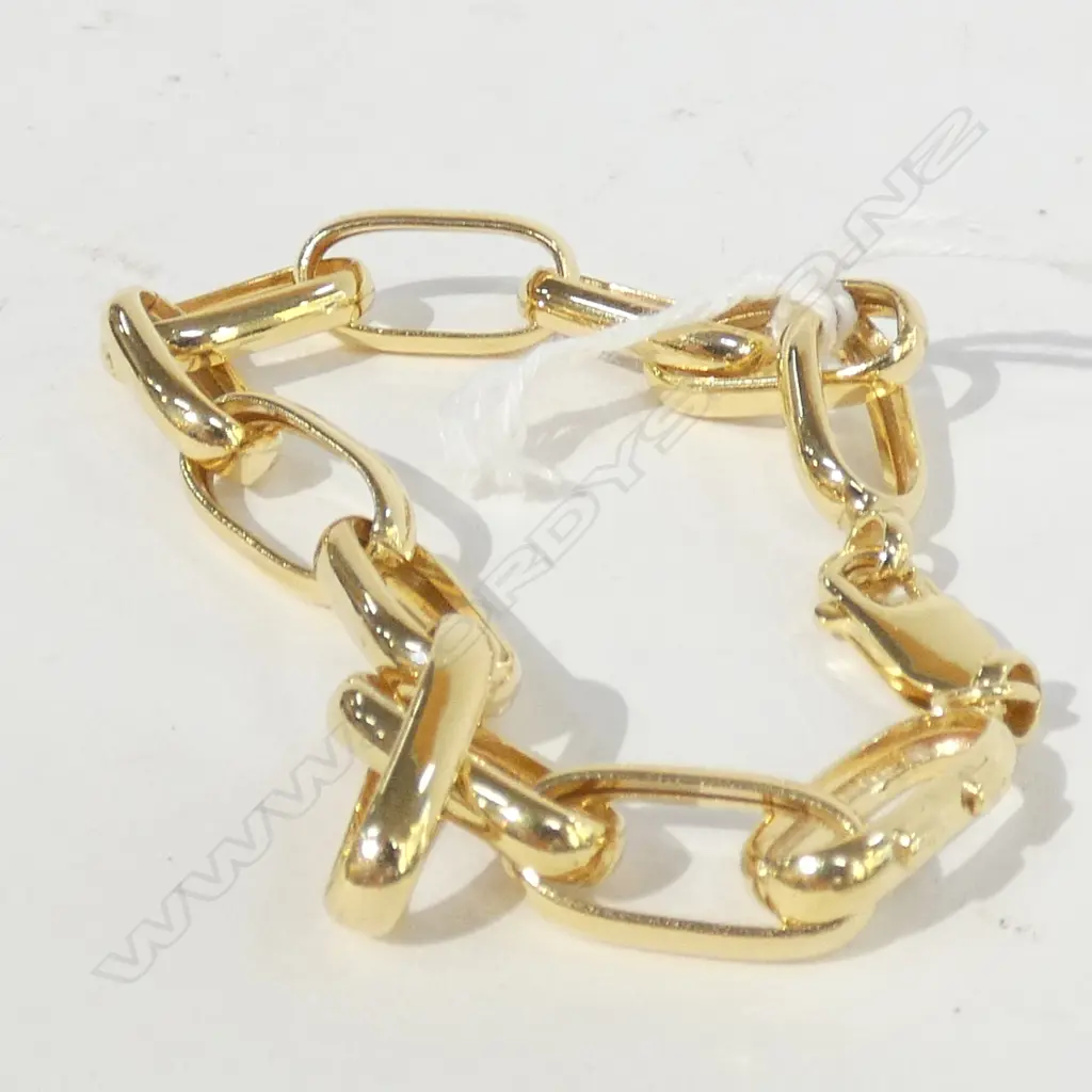 9CT GOLD HOLLOW LINK ITALIAN BRACELET 7gm Image 1++