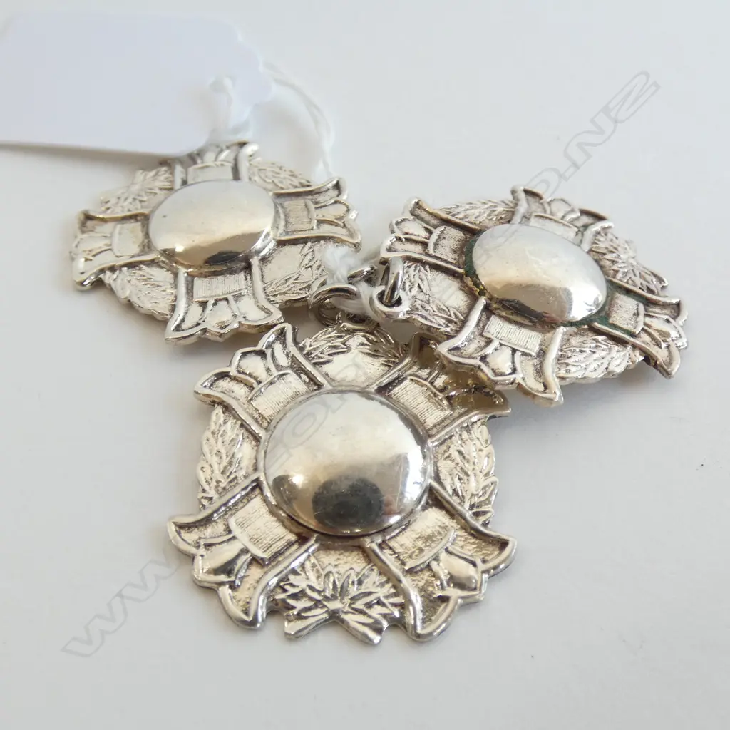 3 STERLING SILVER MALTESE CROSS PENDANTS 21.3GMS Image 1++