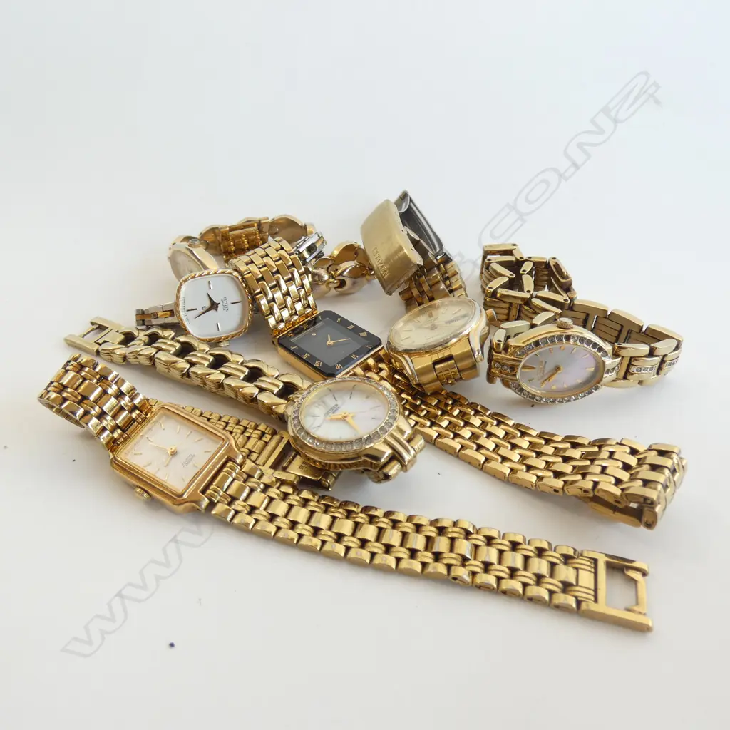 7 LADIES GOLD TONE WATCHES; CITIZEN, SEIKO Image 1++