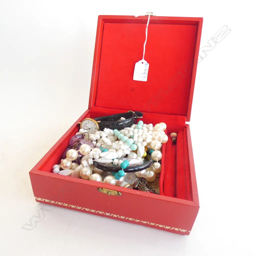 RED BOX ASST. COSTUME JEWELLERY; NECKLACES ETC Image 1++