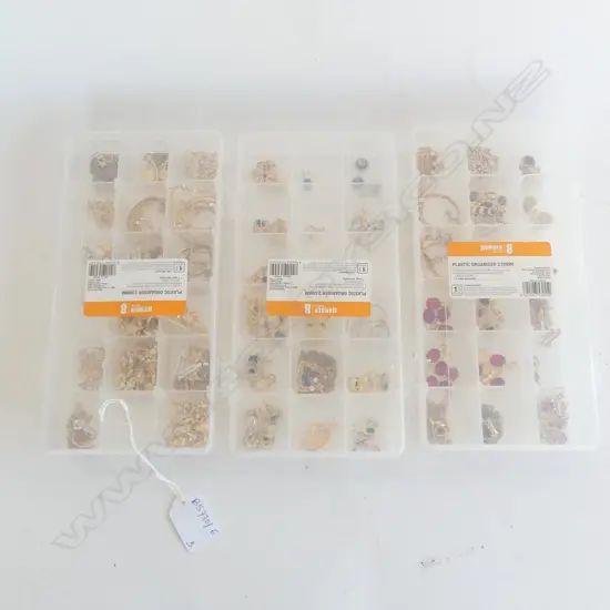 3 TRAYS OF GOLD TONE COSTUME PENDANTS ETC