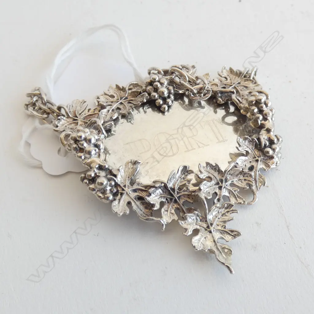 STG SILVER 'PORT' DECANTER LABEL LONDON 1962 21 GRAMS Image 1++