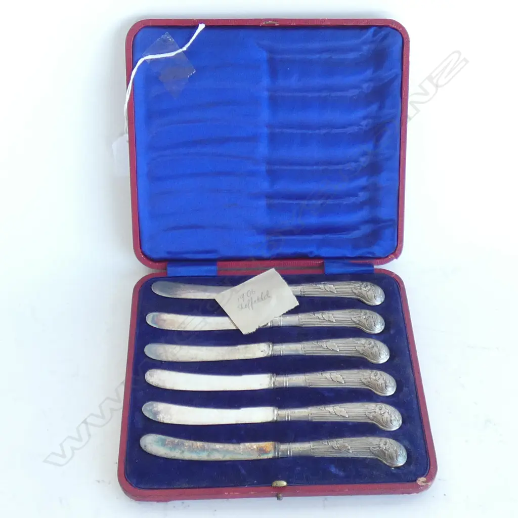 SILVER PISTOL GRIP PATE KNIVES SHEFFIELD 1910 Image 1++