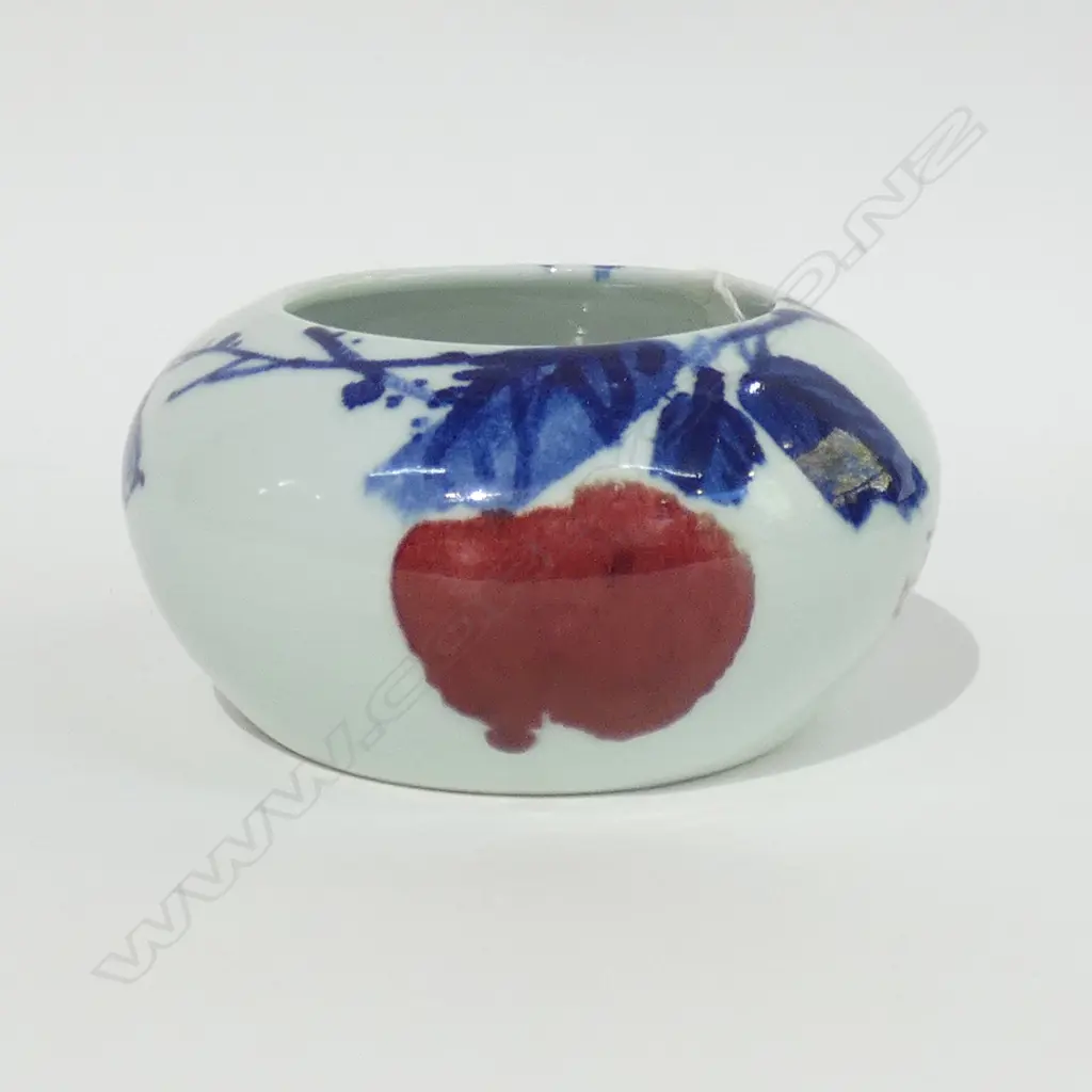 567 STYLE CHINESE B+ WHITE +RED GLAZE BRUSH WASHER D 150 MM Image 1++