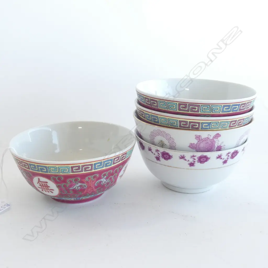 5 OLD CHINESE BOWLS - DIA 110MM Image 1++