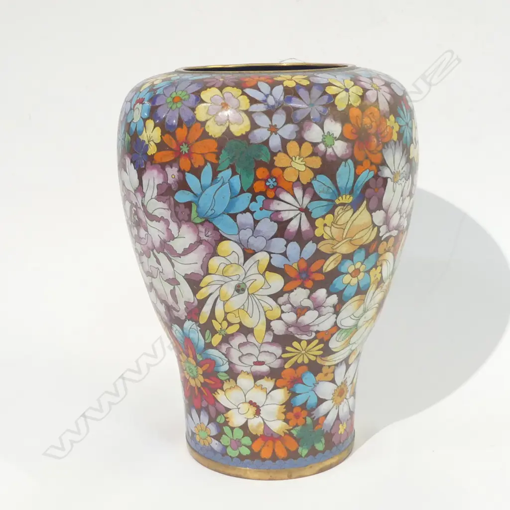 CHINESE LGE CLOISONNE VASE H.320mm Image 1++