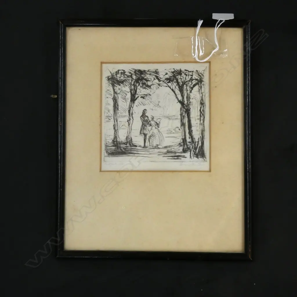 HANS MEID (GERMAN) MOTZART & WIFE ETCHING  Image 1++