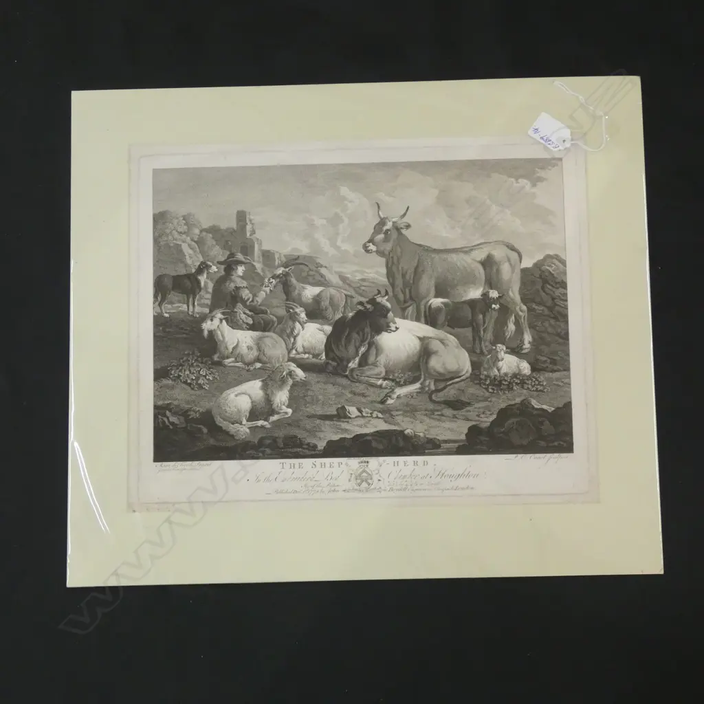 ANTIQUE GEO.111 1778 ENGRAVING 'THE SHEEP HERD' Image 1++