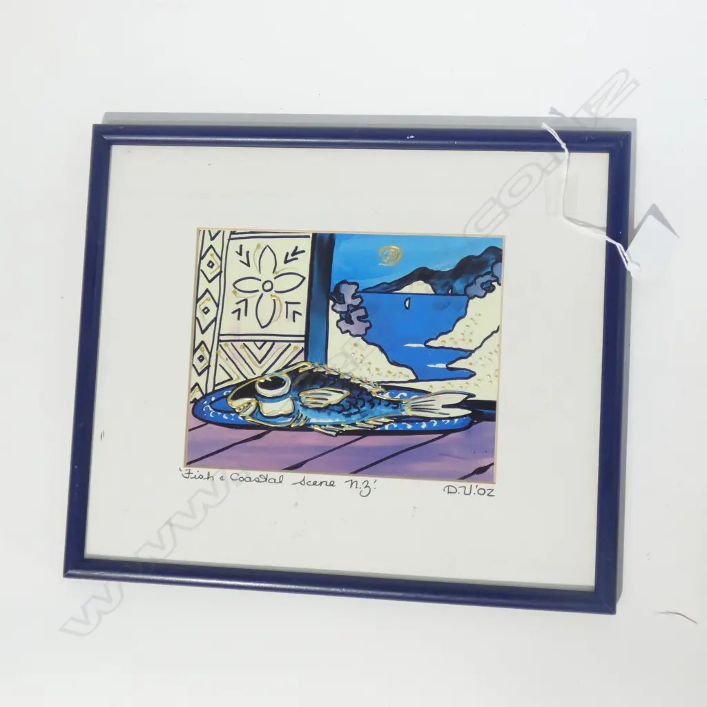 DIANE VASSEY ARTWORK 'FISH & COASTAL SCENE NZ' 140X180mm Image 1++