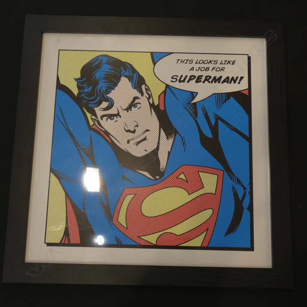 FRAMED SUPERMAN PRINT 330X 325MM Image 1++