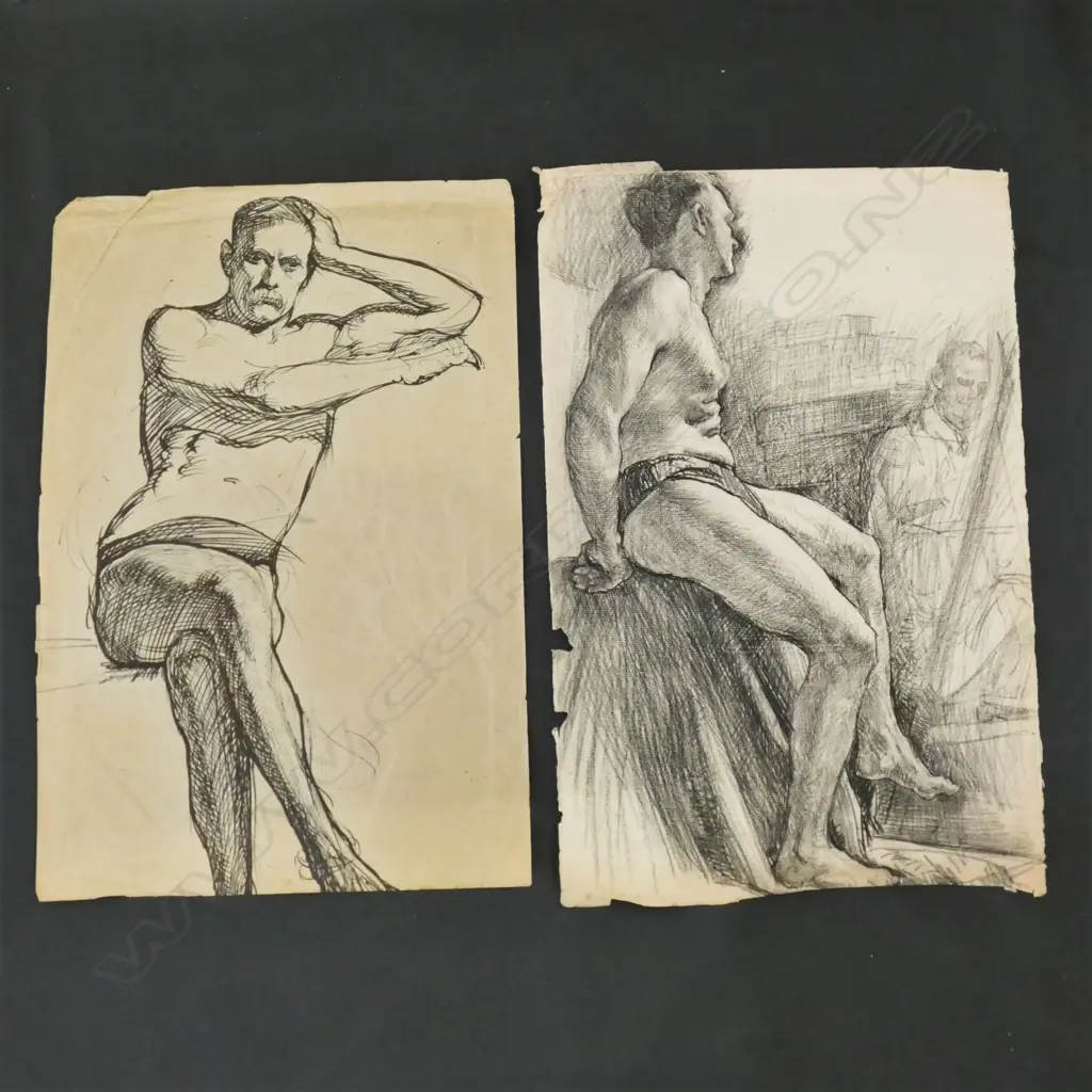 H.L. RICHARDSON MALE SKETCHES X 2 Image 1++