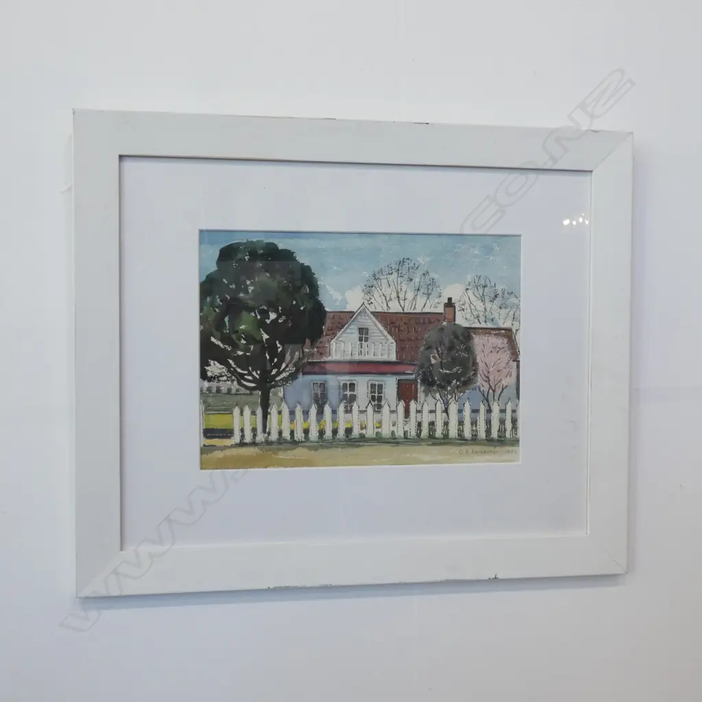 WATERCOLOUR ON BOARD  G E FAIRBURN 'CAMBRIDGE COTTAGE ' 1949 335 X 240MM Image 1++