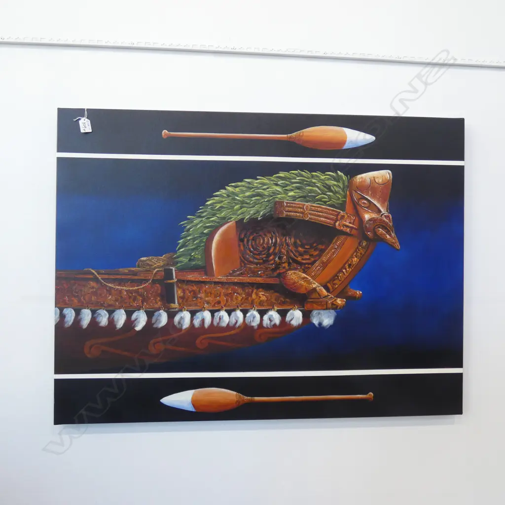 PAUL DECON (UK) WAKA & HOE ACRYLIC ON CANVAS Image 1++