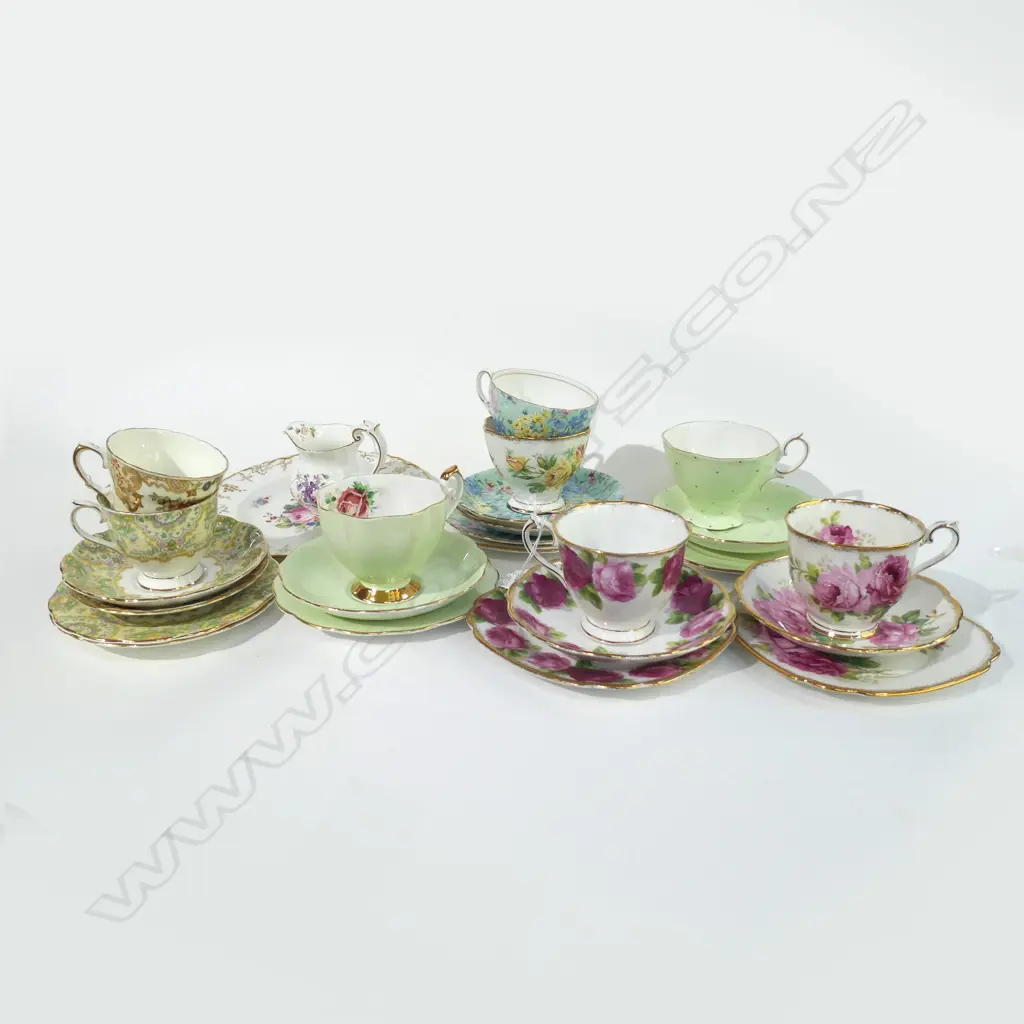 8 TRIOS; SHELLEY / ROYAL ALBERT ETC. + RCD PLATE & JUG Image 1++