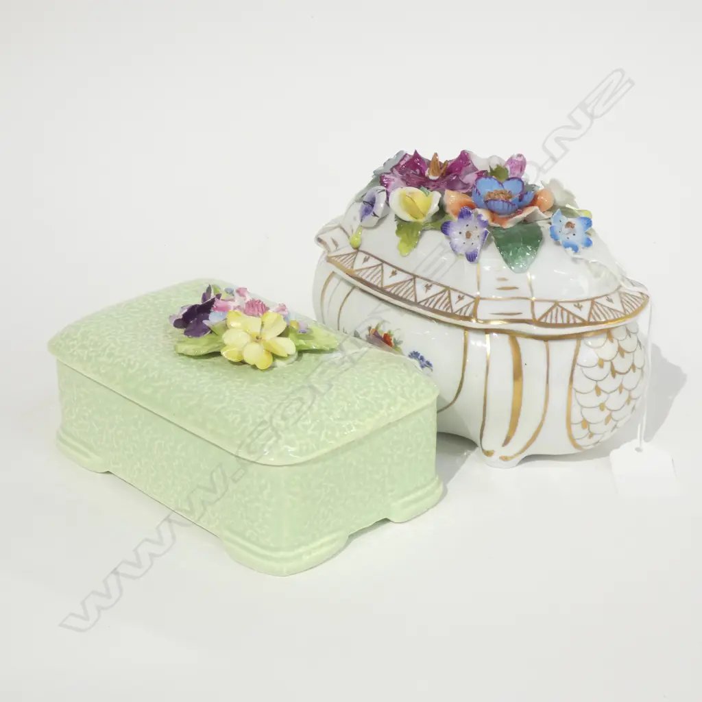 ROYAL VIENNA + SYLVAC TRINKET BOXES SOME FLOWERS A/F L180 MM Image 1++