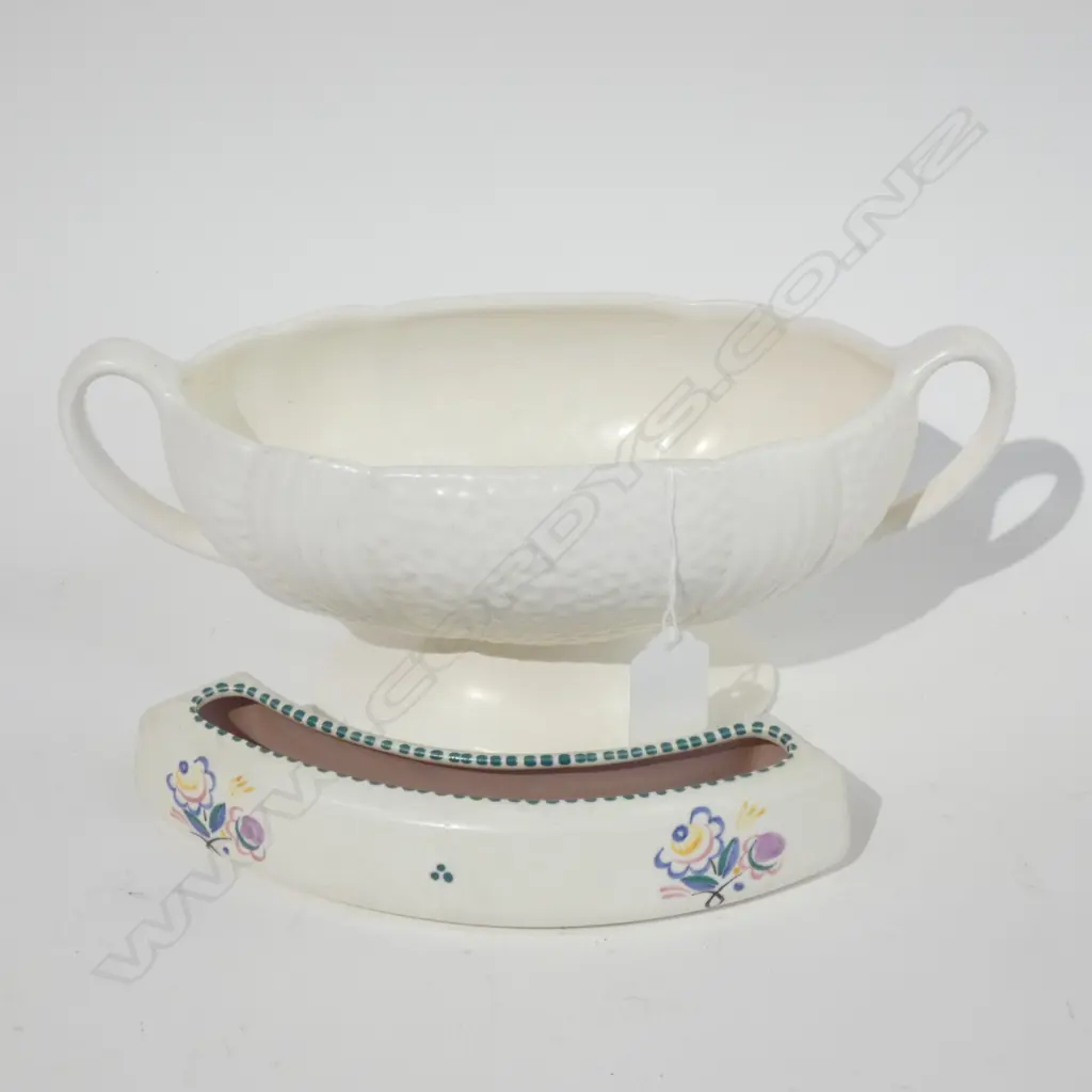CROWN LYNN FLAIR WHITE TROUGH VASE & POOLE TROUGH Image 1++