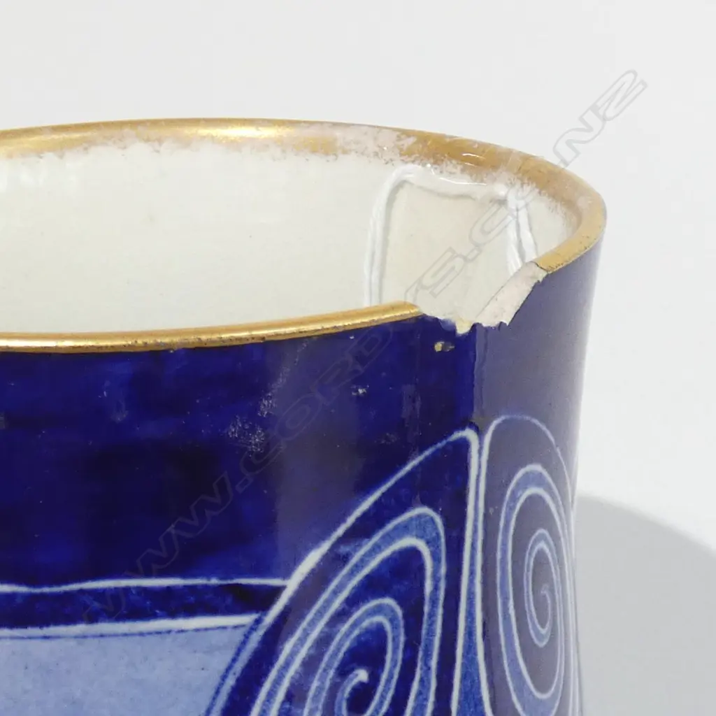 CROWN LYNN JUG + ARTG NOUVEAU VASE BOTH A/F H 280 MM WITH C/LYNN SHALLOW BOWL D 200 MM Image 1++