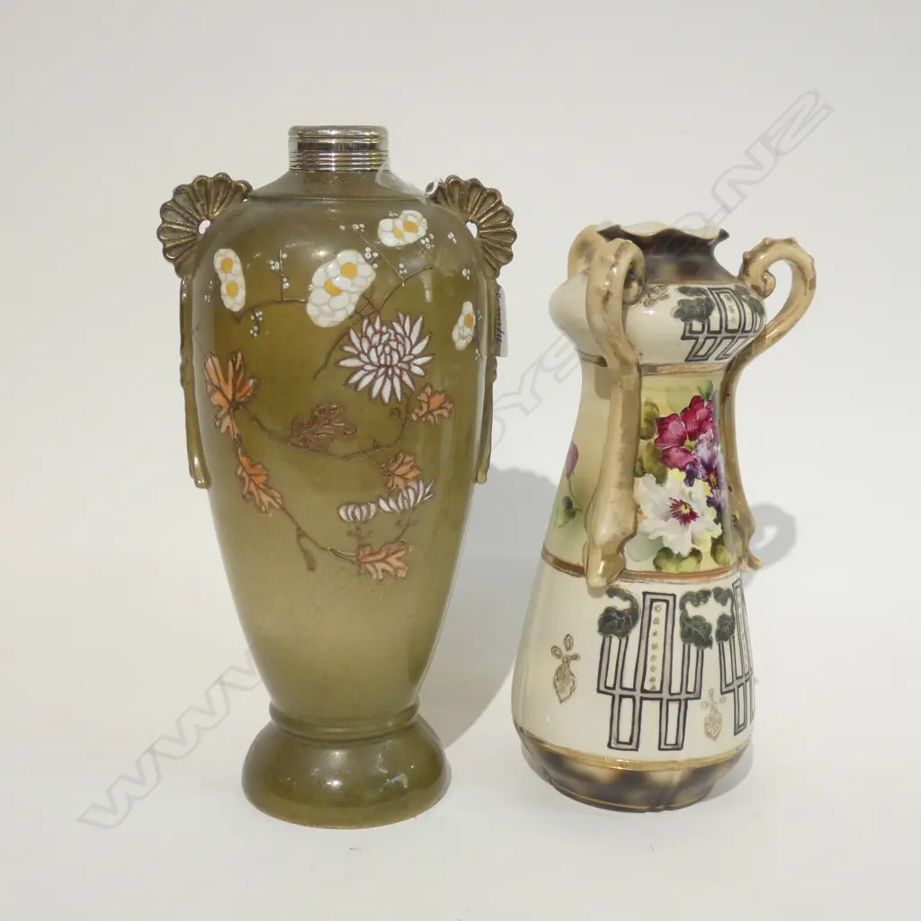 TWO ART NOUVEAU JAPANESE VASES H 290 MM Image 1++
