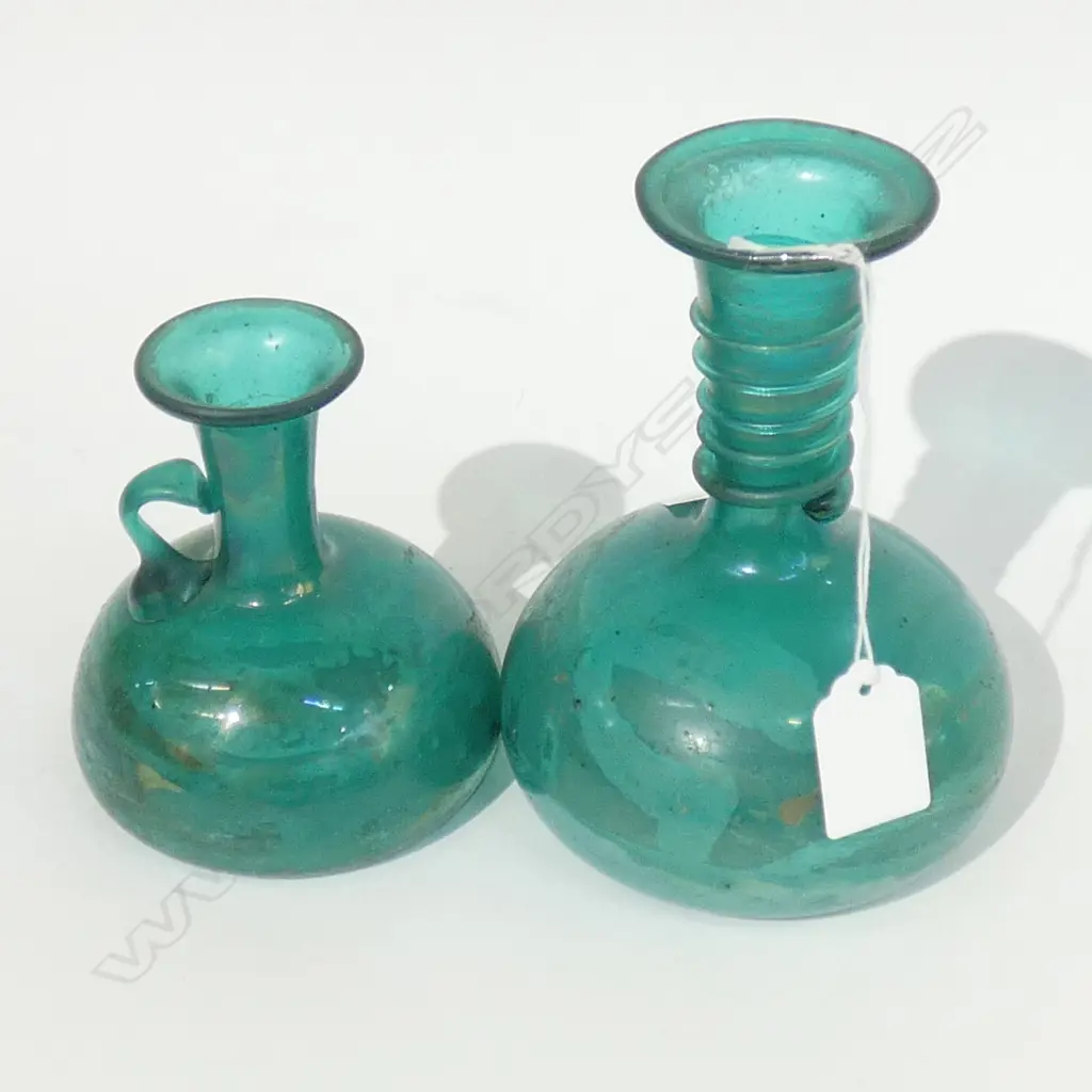 TWO ROMAN STYLE GLASS FLASKS H160 MM Image 1++