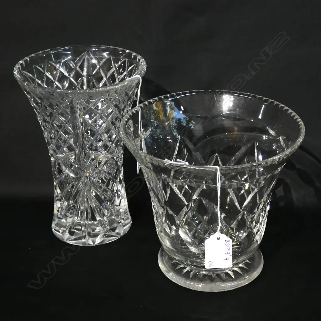 2 CUT CRYSTAL VASES H190 MM Image 1++