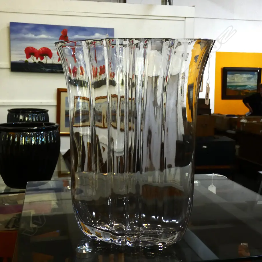 XLG OVAL SHAPED GLASS VASE H. 352MM Image 1++