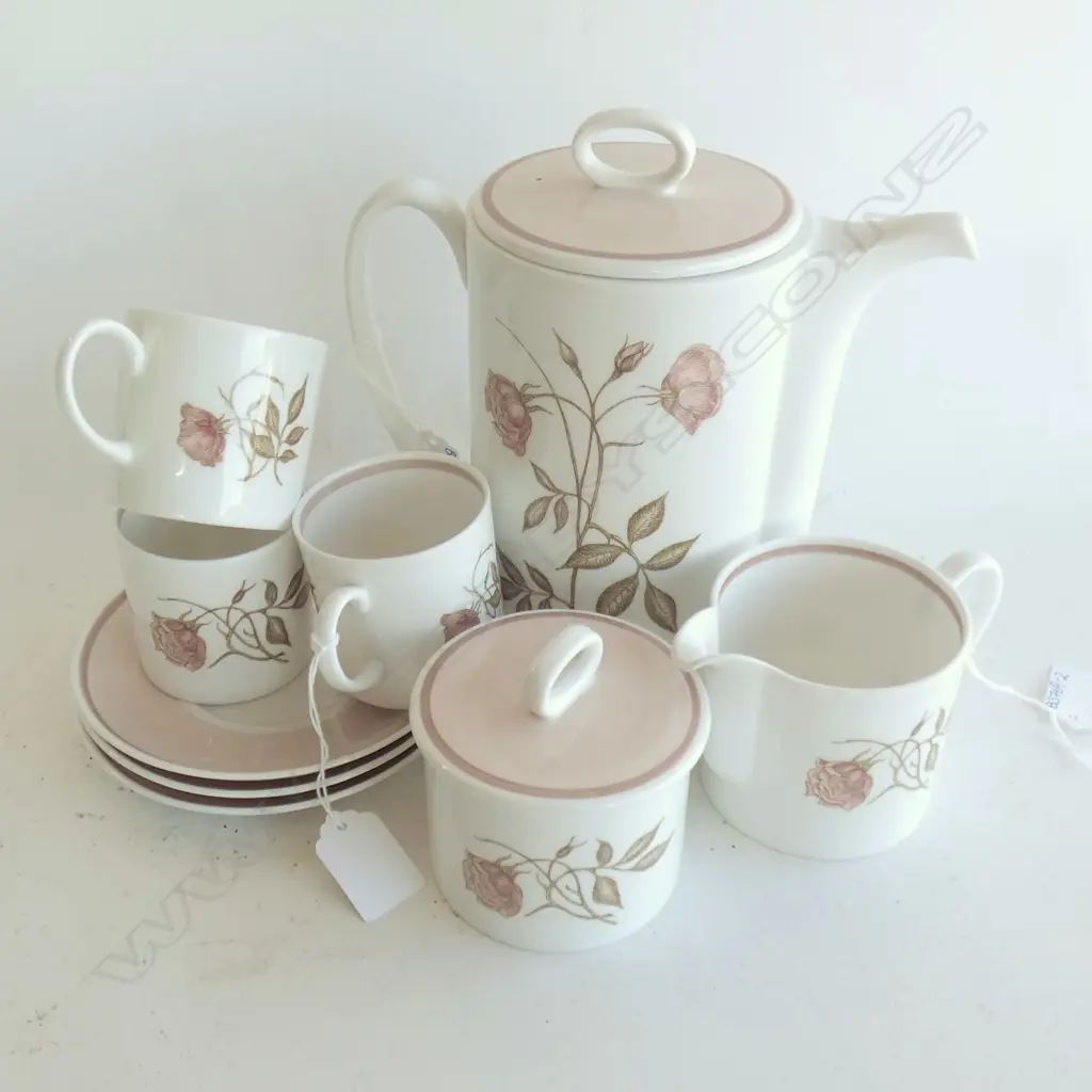 SUSIE COOPER TALISMAN 9PC PART COFFEE SET; JUG & BOWL, 3 DUOS + TUSCAN DEMI ART DECO C&S Image 1++
