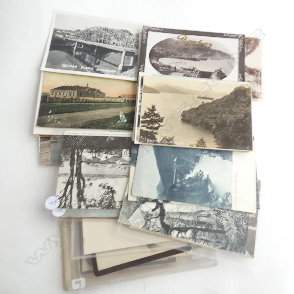 THIRTY-NINE VINTAGE NZ POSTCARDS AND SIX ANTIQUE STUDIO PORTRAIT PHOTOS Image 1++