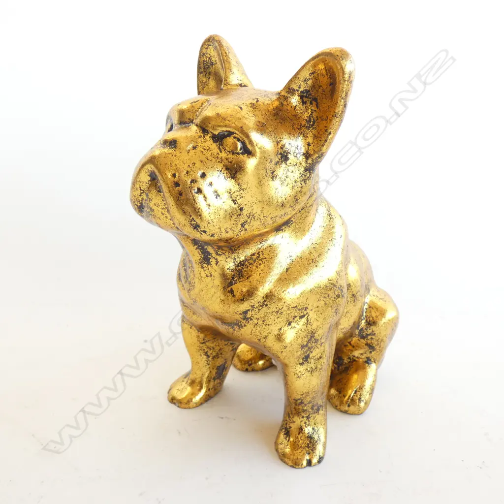 GOLD RESIN DOG H.190mm Image 1++