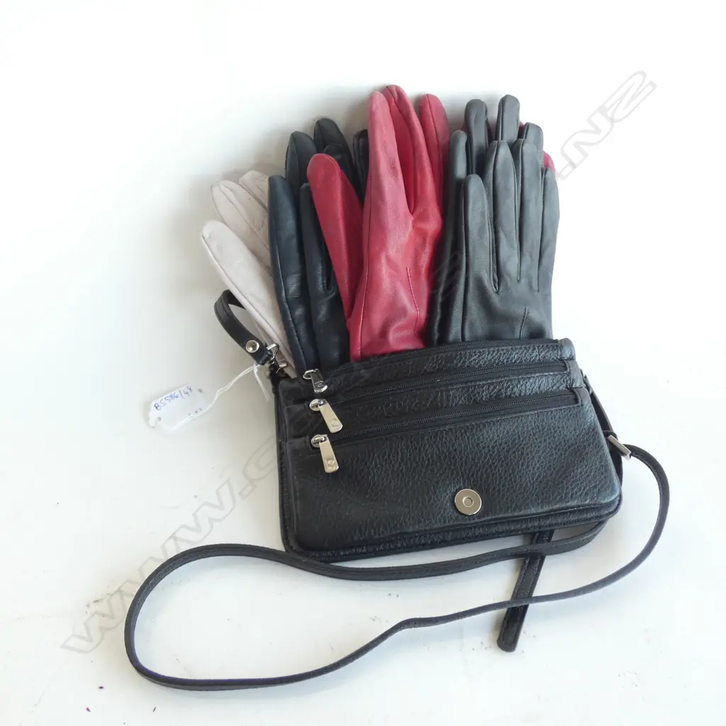 PIERRE CARDIN BAG + 4 PRS LEATHER GLOVES Image 1++