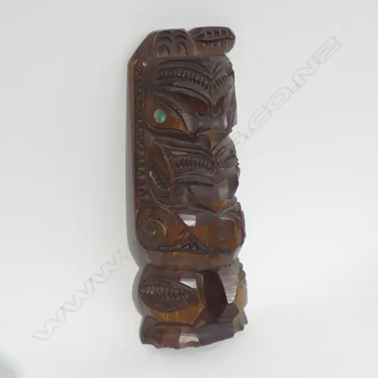 WOODEN MOARI CARVED FIGURE H 300 MM