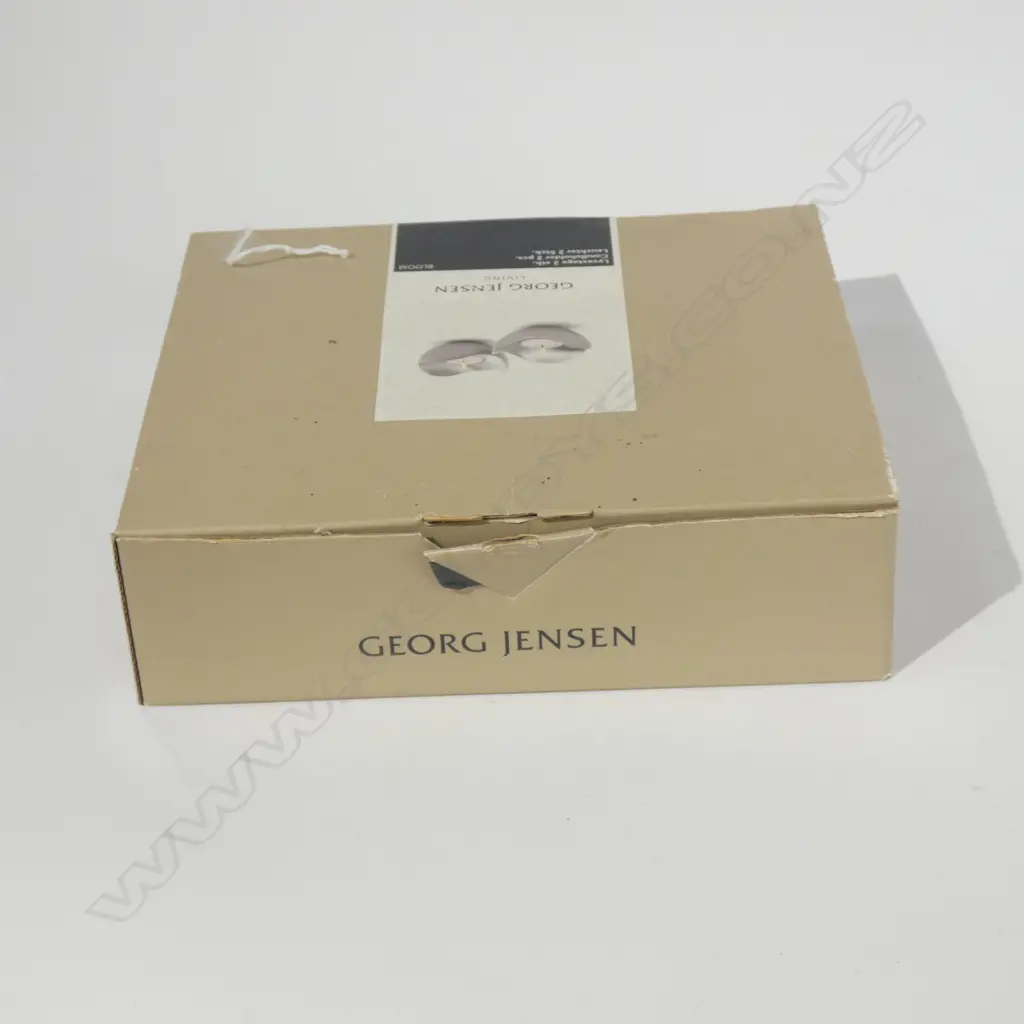 PR GEORG JENSEN STAINLESS CANDLE HOLDERS BOXED Image 1++