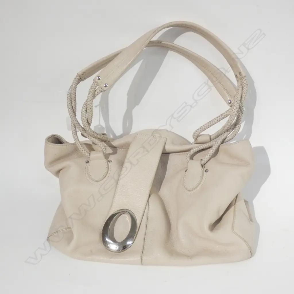 OROTON CREAM LEATHER LG LADIES BAG  Image 1++