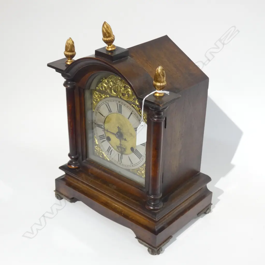 OLD OAK MANTLE CLOCK - DECORATIVE SURROUNDS H 390MM Image 1++
