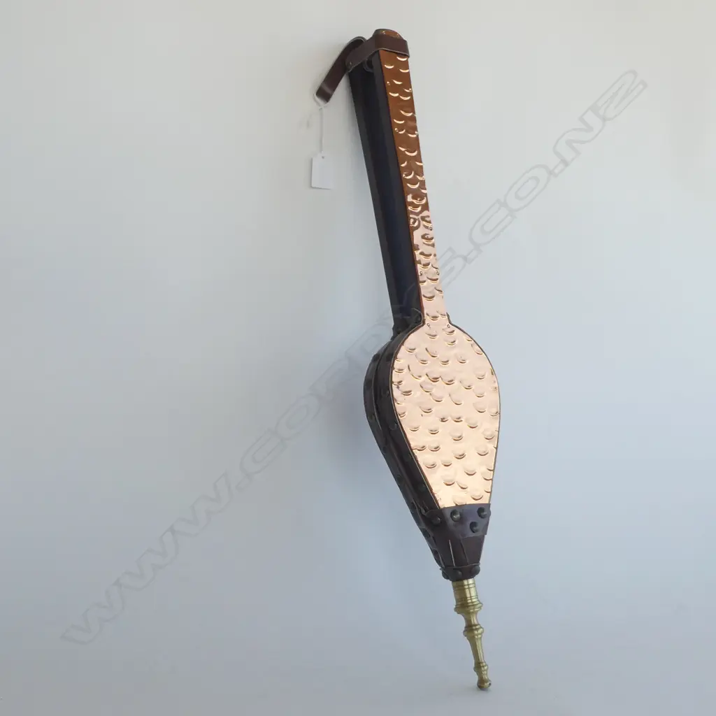 COPPER, WOOD & BRASS FIRE BELLOWS - L 630MM Image 1++
