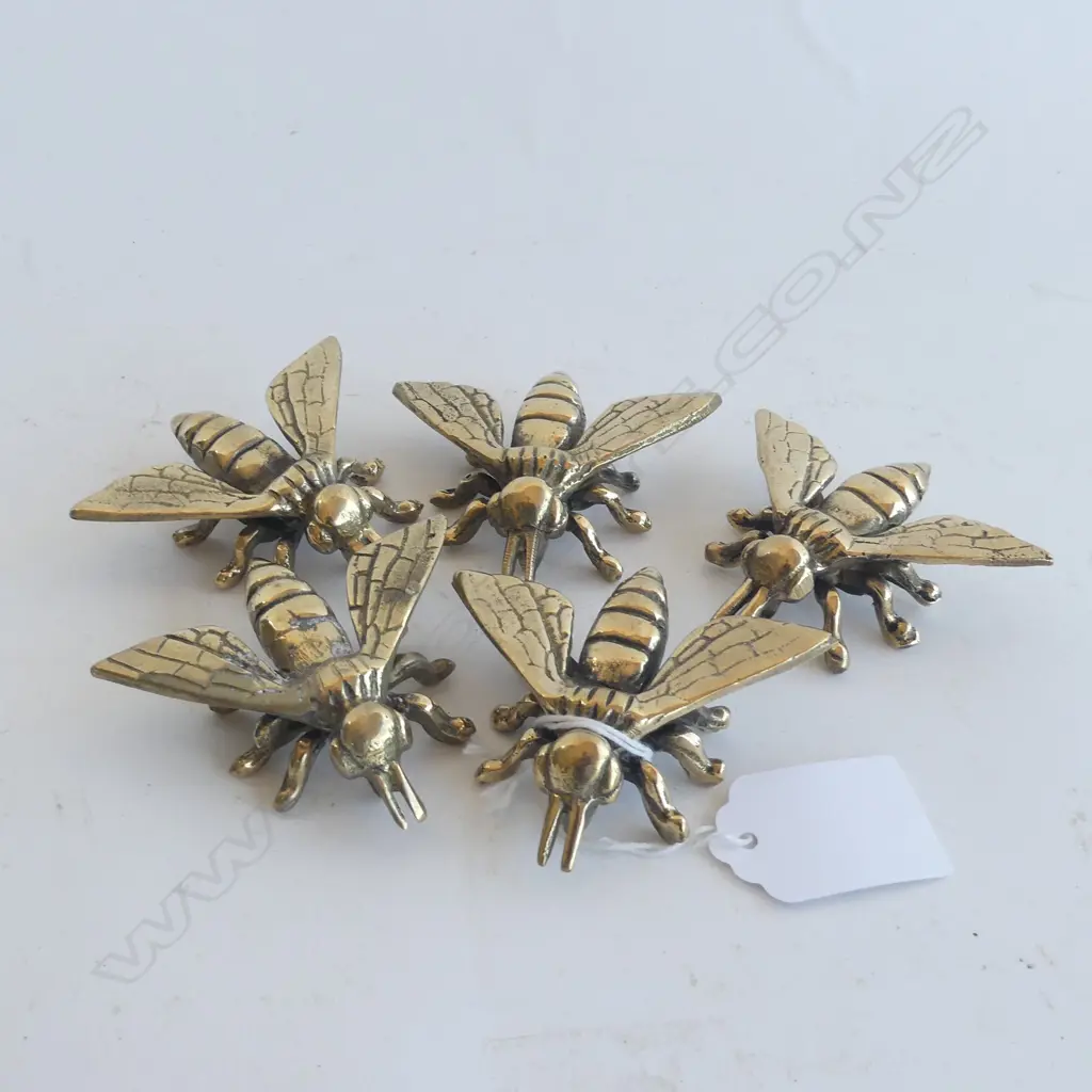 5 POLISHED BRASS BEES L.60mm Image 1++
